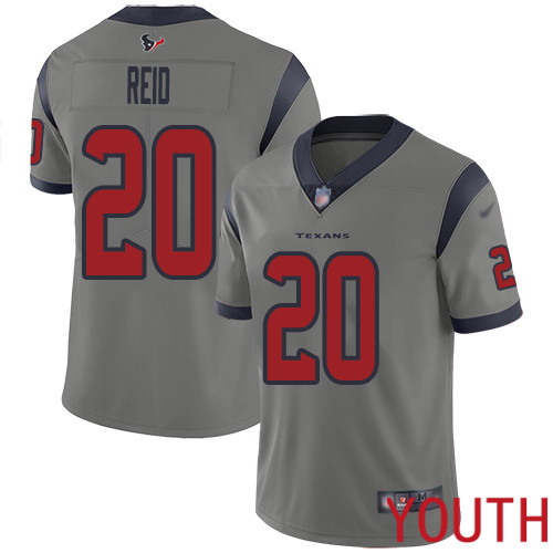 Houston Texans Limited Gray Youth Justin Reid Jersey NFL Football #20 Inverted Legend->youth nfl jersey->Youth Jersey